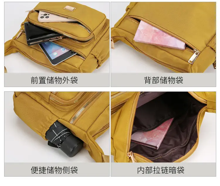 Women's Multi-compartment Crossbody Bag Yellow Multi Color — feature 10
