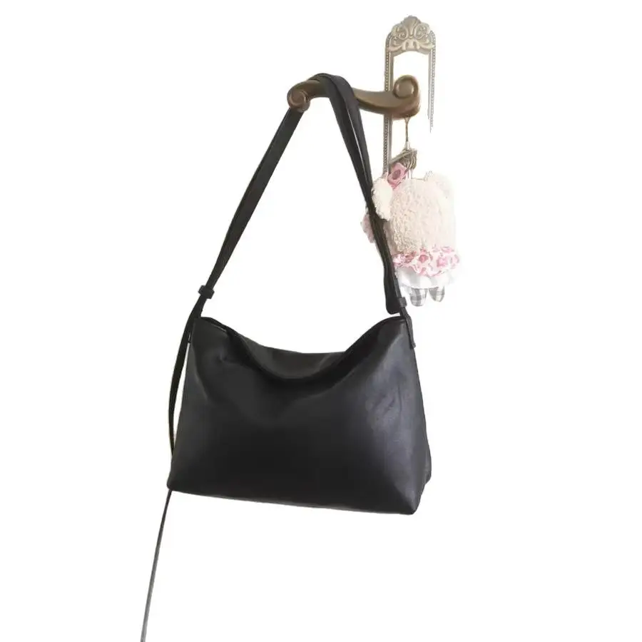 Black Korean Style Square Tote Bag for Women - Image 6