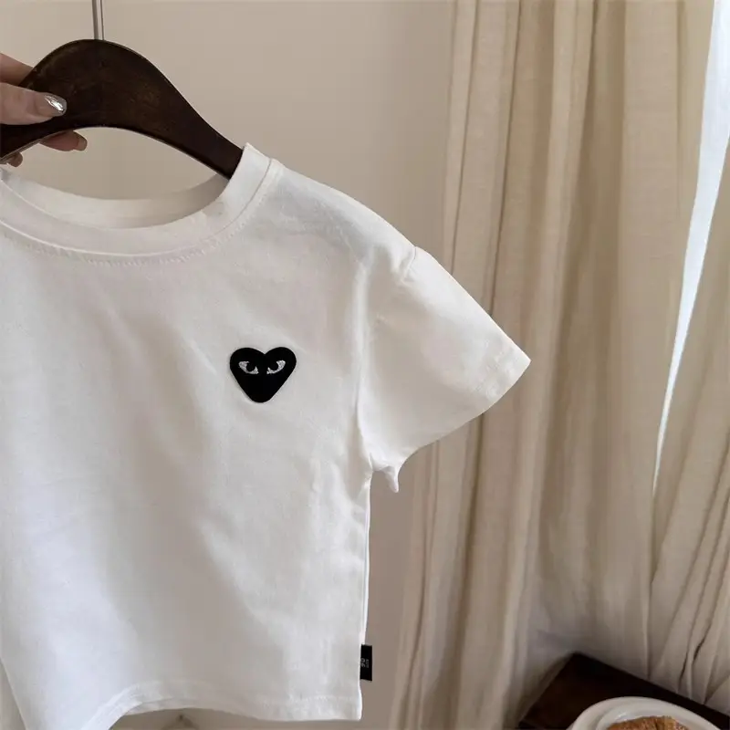 Children's White T-Shirt with Pocket Design, All-Cotton, 2026 Summer - Image 2