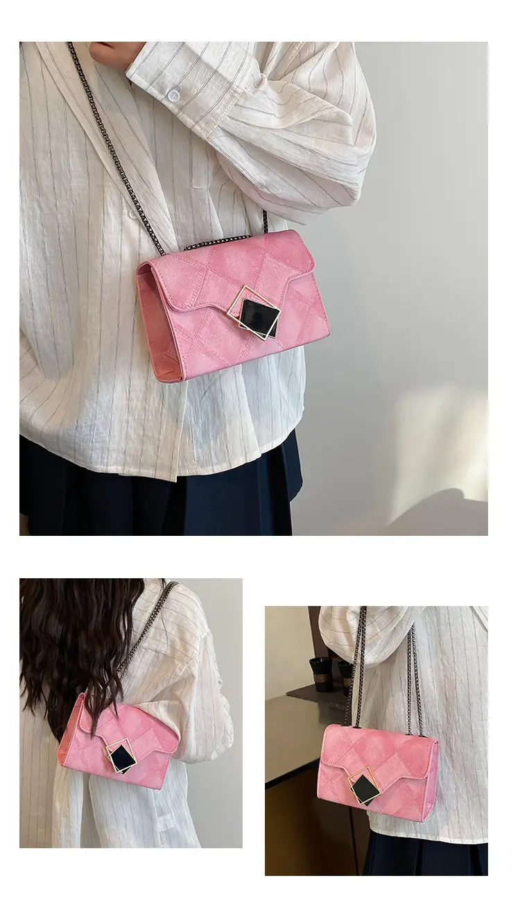 Light Blue Quilted Chain Crossbody Bag for Women — feature 6
