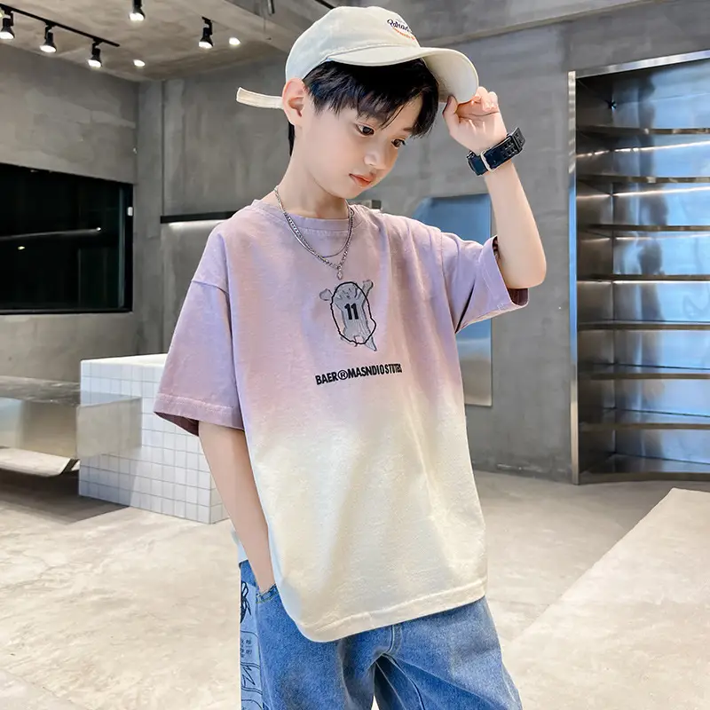 Boys Gradient Cotton T-Shirt Summer Wear