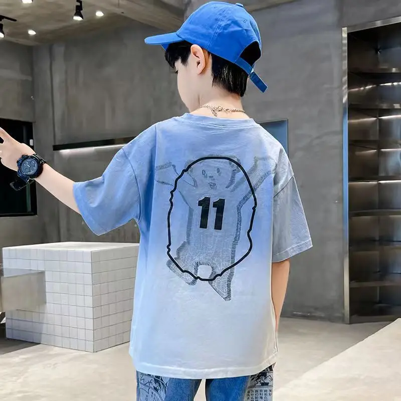 Boys Gradient Cotton T-Shirt Summer Wear