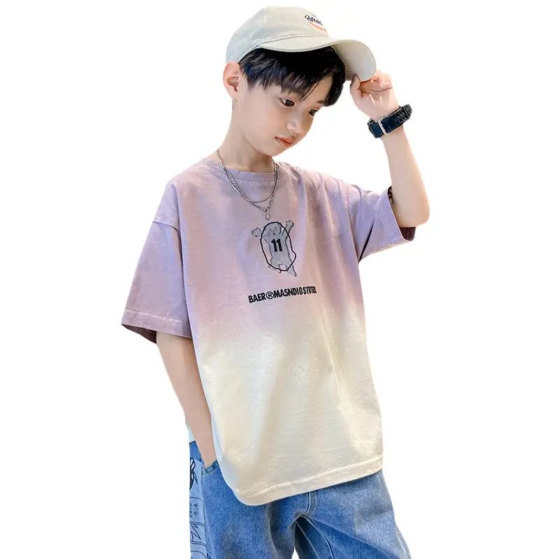 Boys Gradient Cotton T-Shirt Summer Wear