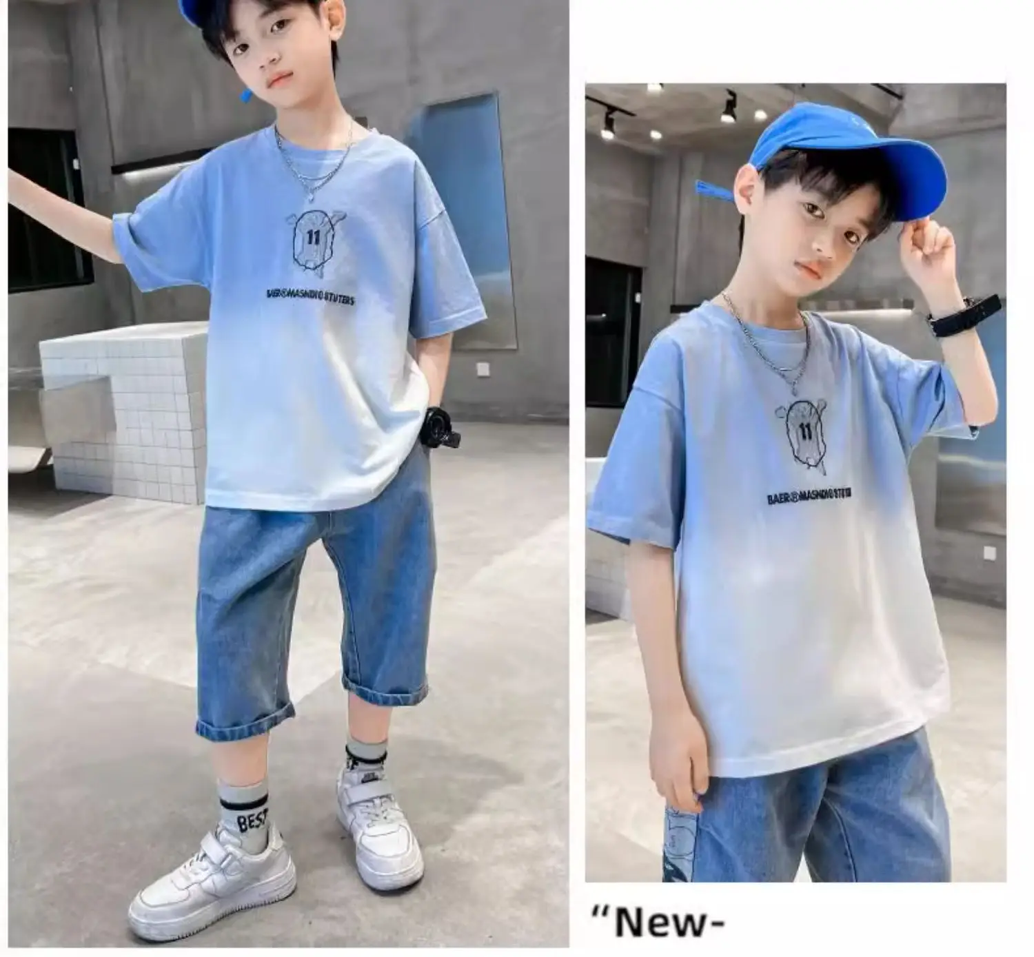 Boys Gradient Cotton T-Shirt Summer Wear — feature 9