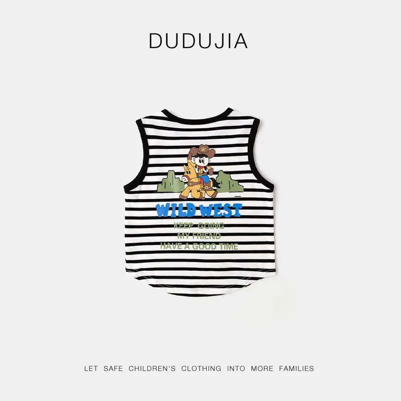 Dudujia Kids Sleeveless Vest Summer Cotton Wild West Print