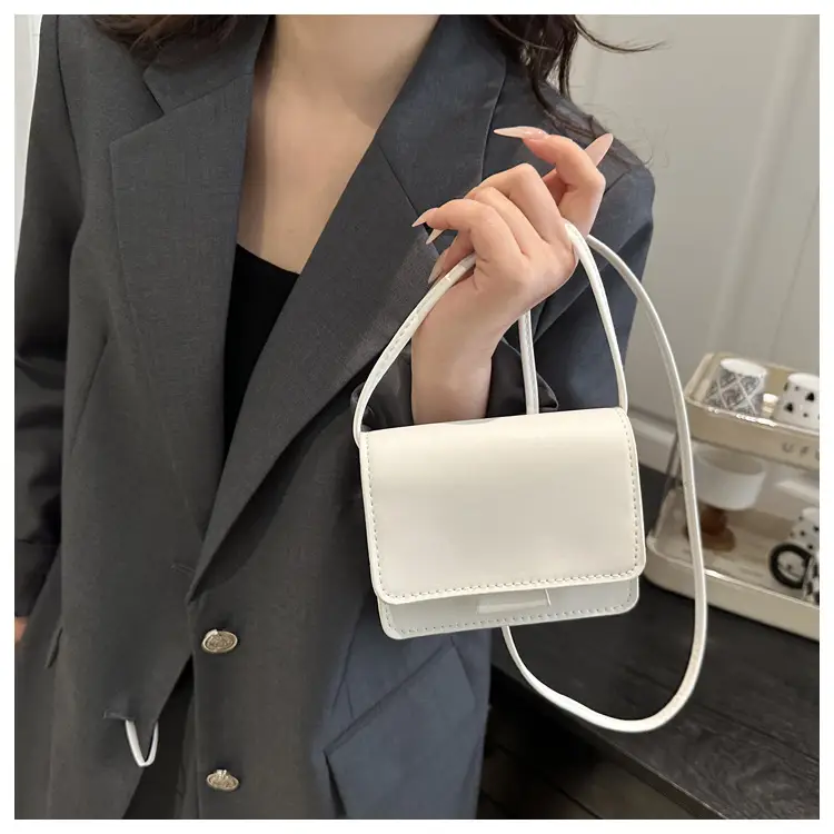 White Crossbody Bag for Girls, Light Luxury, Single Shoulder — feature 17