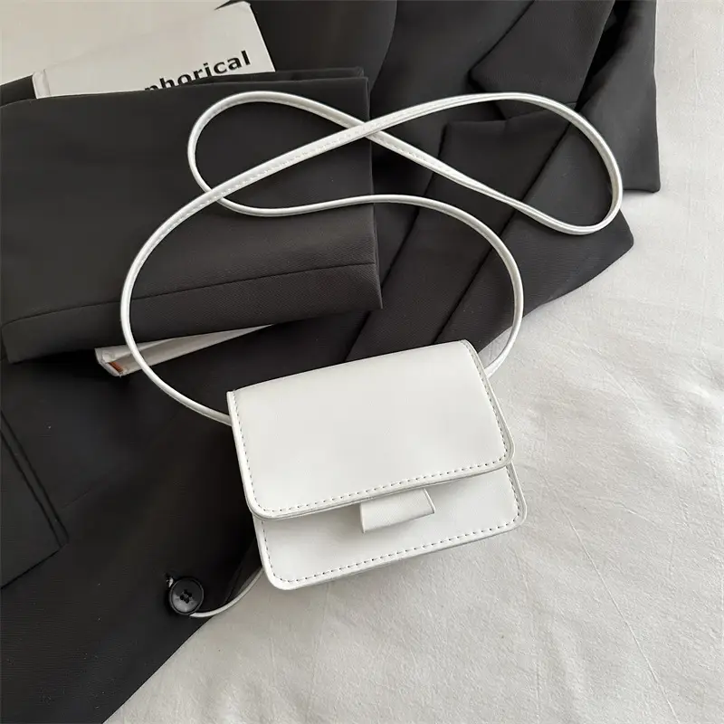 White Crossbody Bag for Girls, Light Luxury, Single Shoulder - Image 2