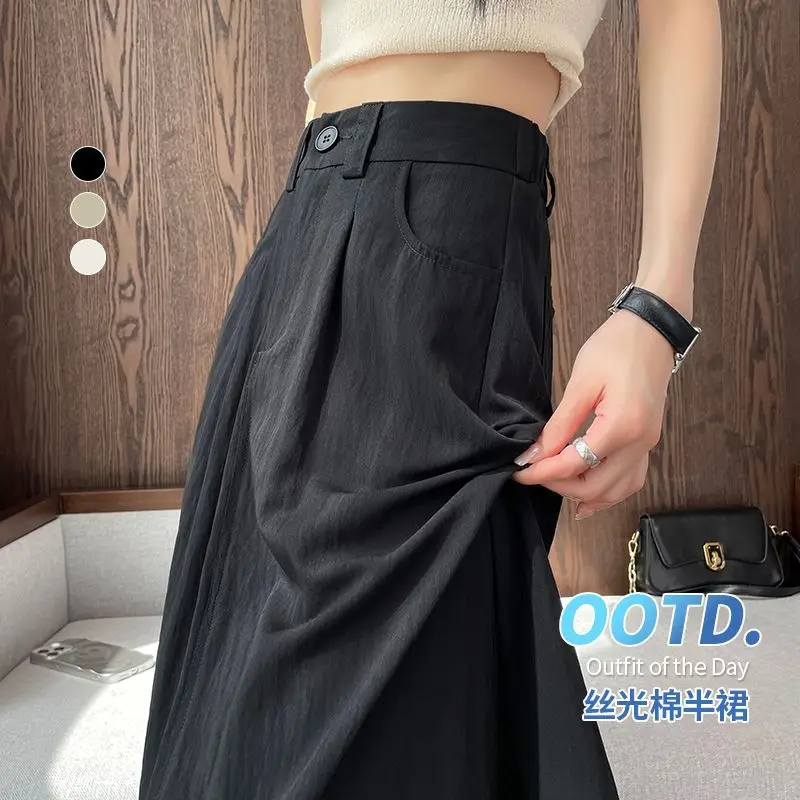 Women Mid-Length Belted Skirt Summer Plus Size
