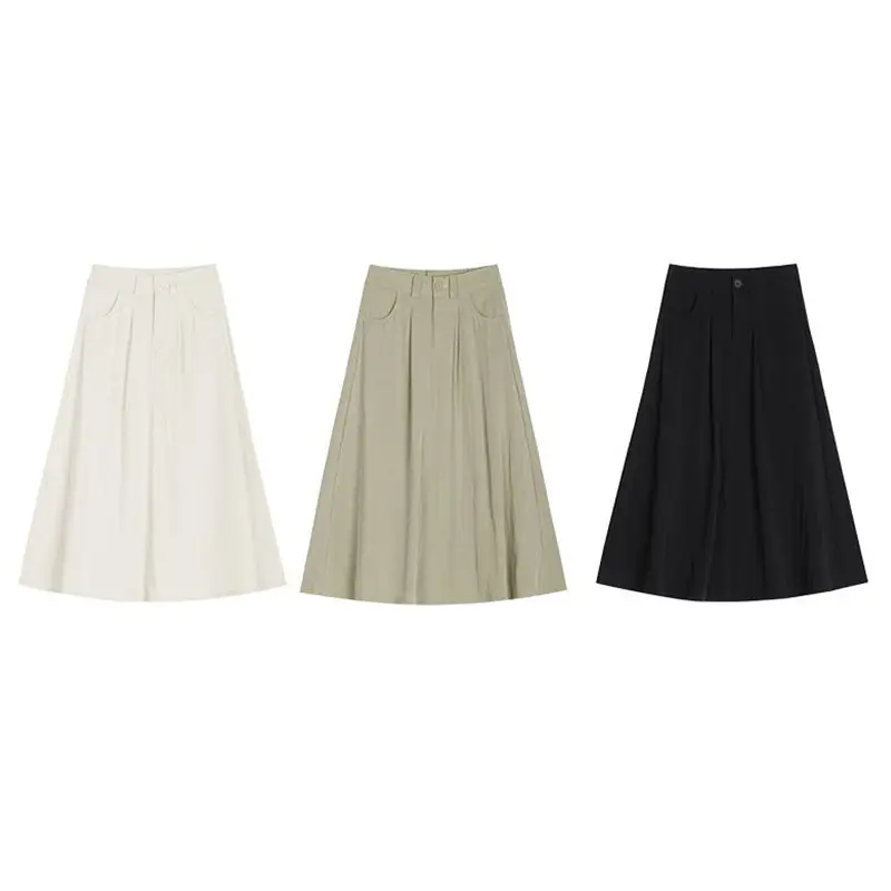 Women Mid-Length Belted Skirt Summer Plus Size