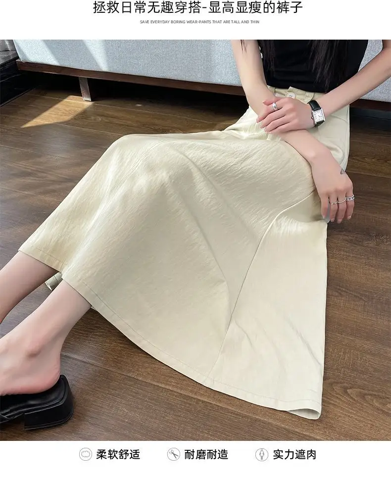 Women Mid-Length Belted Skirt Summer Plus Size — feature 23