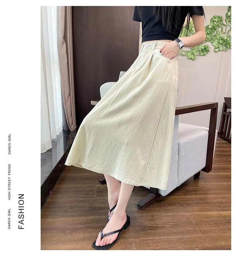 Women Mid-Length Belted Skirt Summer Plus Size — feature 26
