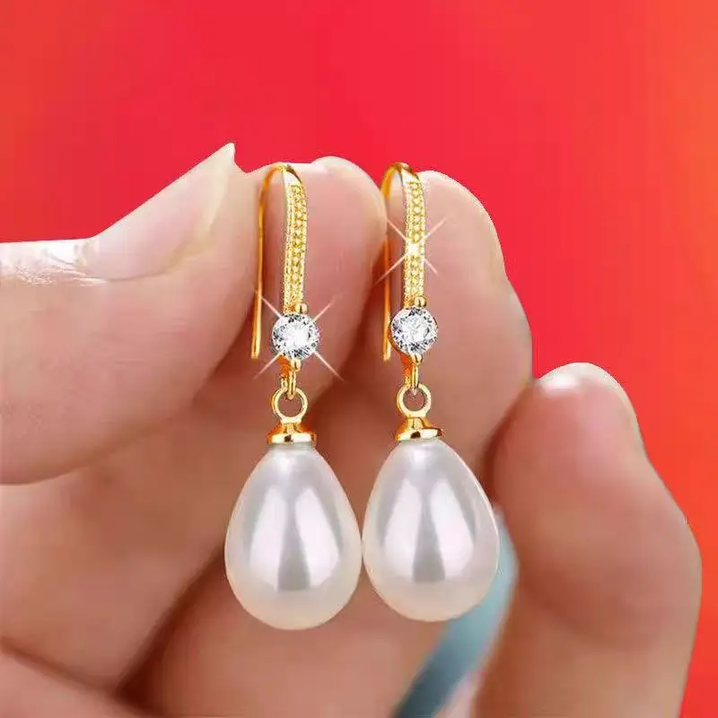 Women's Red Pearl Earrings Set for Bridal Wear - Image 5