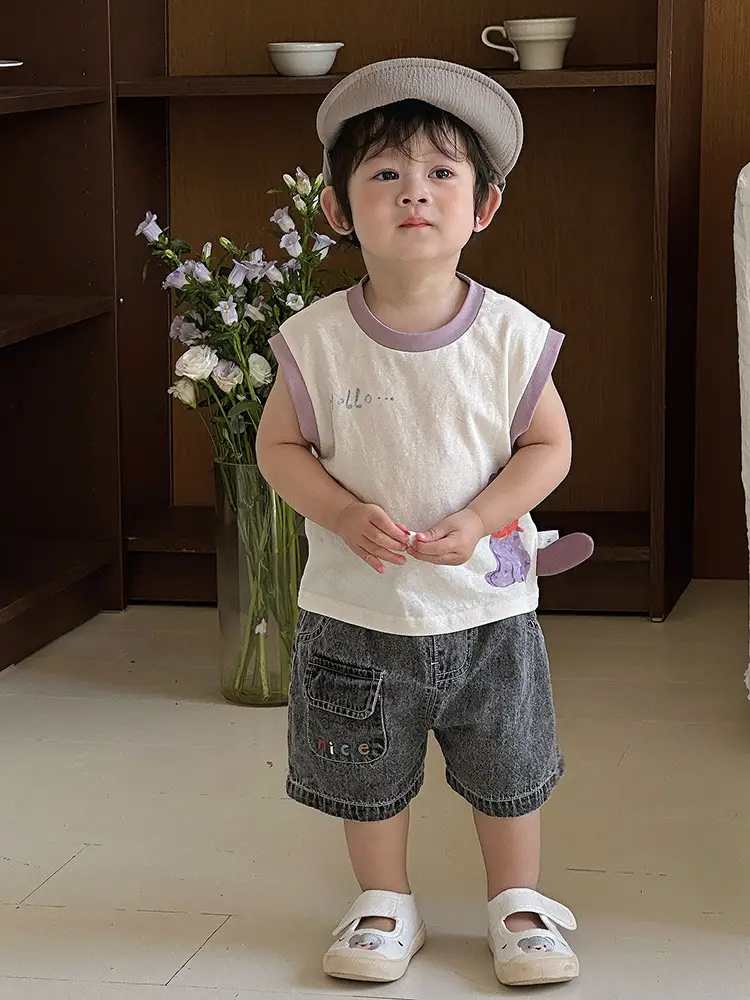 Children's Sleeveless Cartoon Vest Summer Top - Image 3