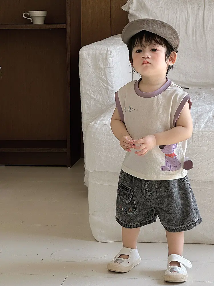 Children's Sleeveless Cartoon Vest Summer Top - Image 5