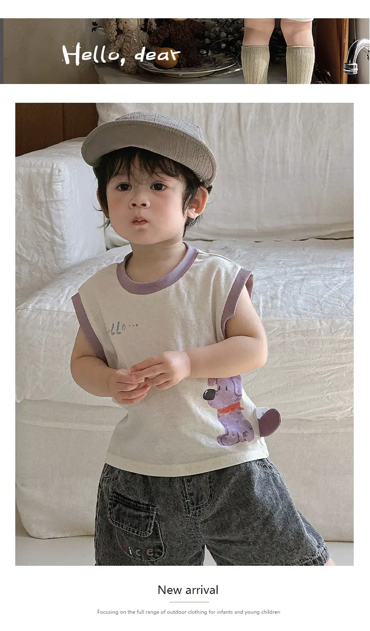 Children's Sleeveless Cartoon Vest Summer Top — feature 5