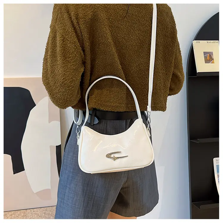Silver Underarm Crescent Shoulder Bag for Women — feature 13
