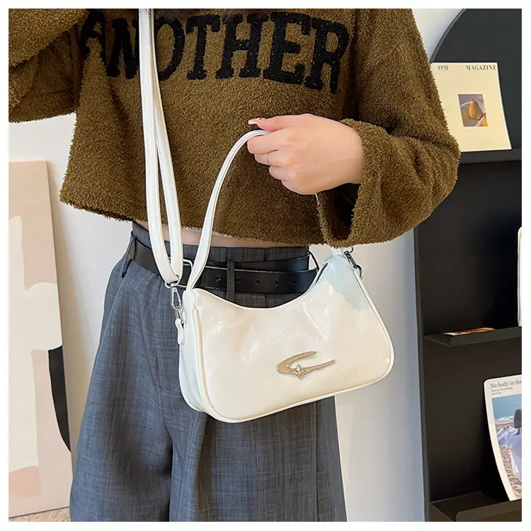 Silver Underarm Crescent Shoulder Bag for Women — feature 14