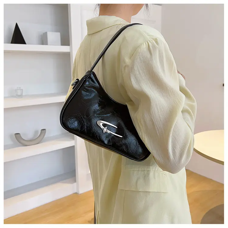 Silver Underarm Crescent Shoulder Bag for Women — feature 15