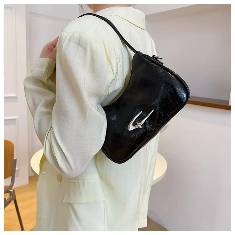 Silver Underarm Crescent Shoulder Bag for Women — feature 16