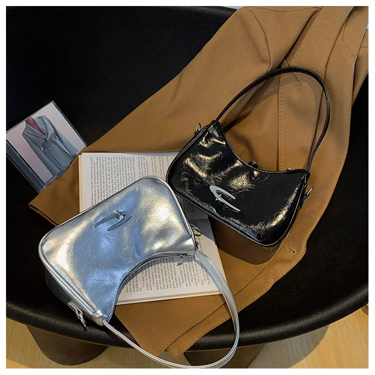Silver Underarm Crescent Shoulder Bag for Women — feature 18