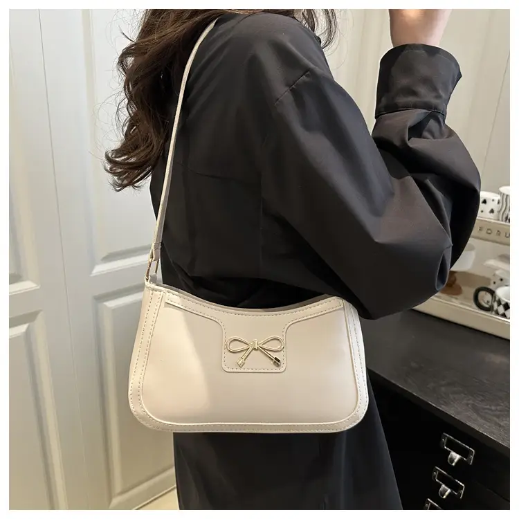 Elegant White Bow Shoulder Bag for Women — feature 11