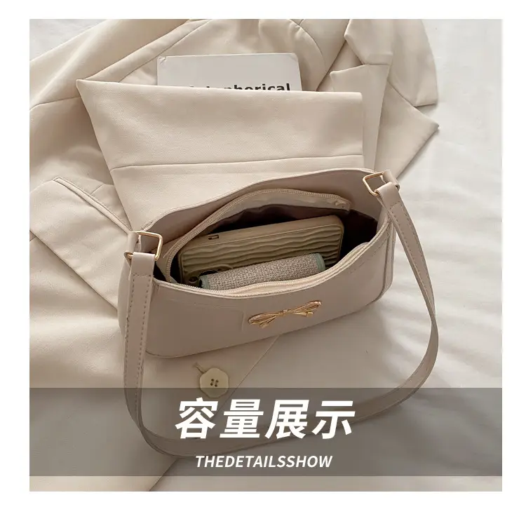 Elegant White Bow Shoulder Bag for Women — feature 7