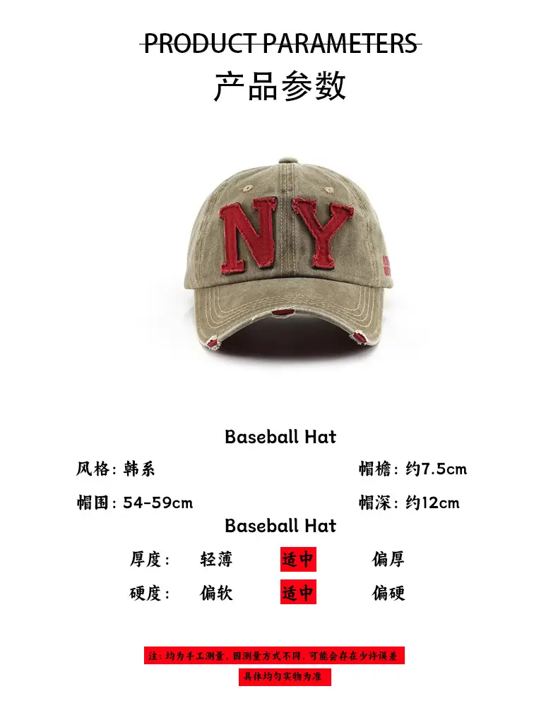 Black NY Baseball Cap with Embroidered Logo — feature 10