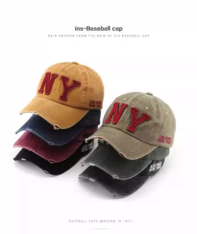Black NY Baseball Cap with Embroidered Logo — feature 6