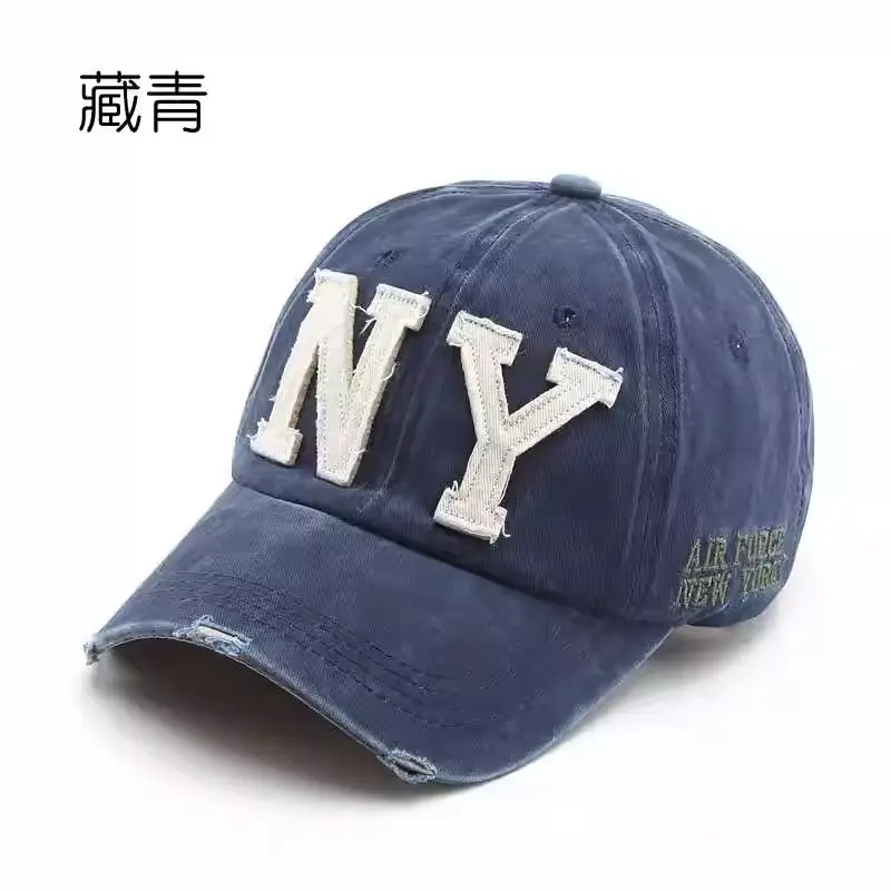 Black NY Baseball Cap with Embroidered Logo - Image 5