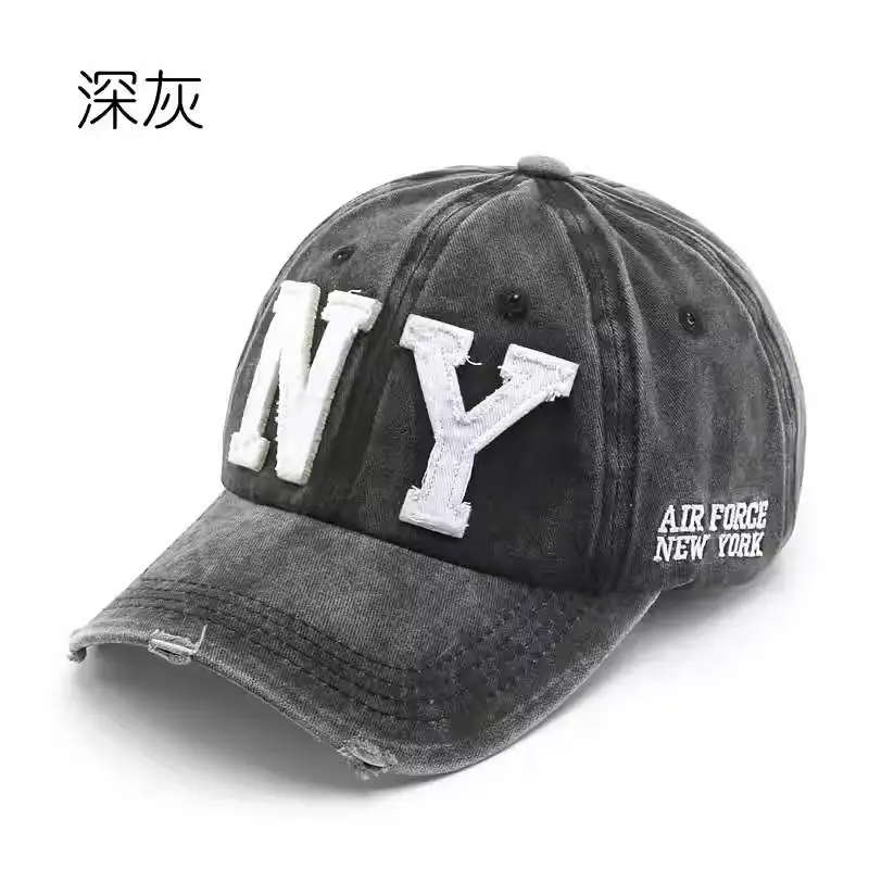 Black NY Baseball Cap with Embroidered Logo - Image 7