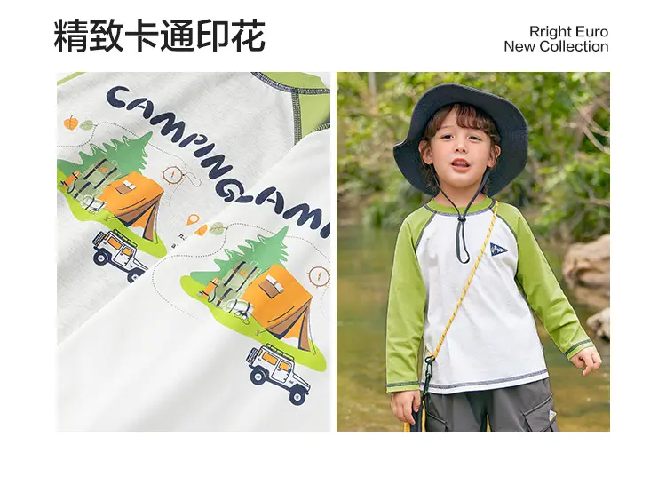 Right European Boys' Mountain Print Long Sleeve T-Shirt Spring 25 — feature 4