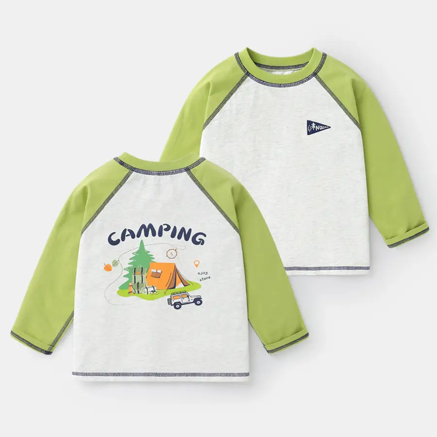 Right European Boys' Mountain Print Long Sleeve T-Shirt Spring 25 - Image 2