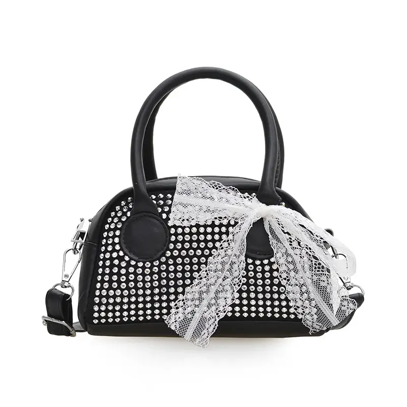 2025 New Silk Scarf Shell Handbag Large Capacity Bright Diamond Armpit Bag Diagonal Shoulder Bag for Women