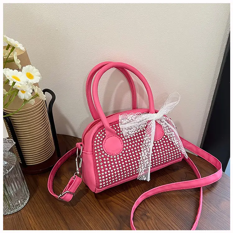 2025 New Silk Scarf Shell Handbag Large Capacity Bright Diamond Armpit Bag Diagonal Shoulder Bag for Women — feature 14