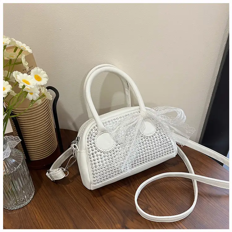 2025 New Silk Scarf Shell Handbag Large Capacity Bright Diamond Armpit Bag Diagonal Shoulder Bag for Women — feature 17