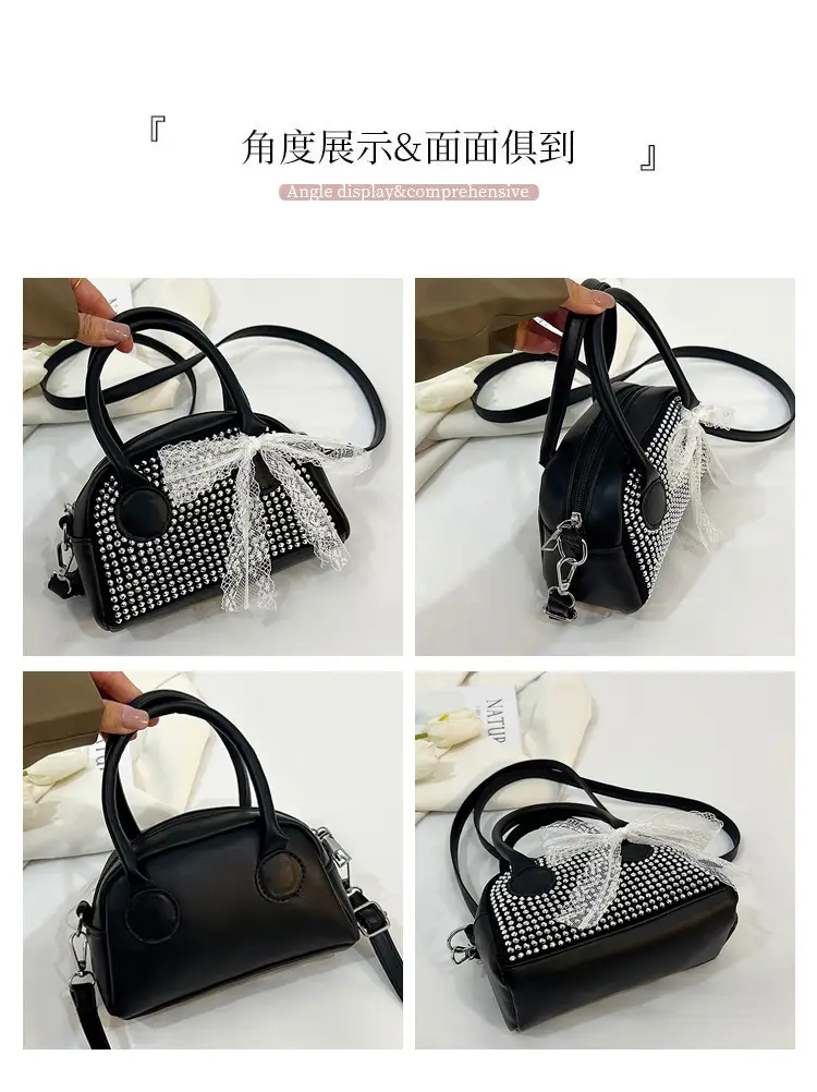 2025 New Silk Scarf Shell Handbag Large Capacity Bright Diamond Armpit Bag Diagonal Shoulder Bag for Women — feature 3
