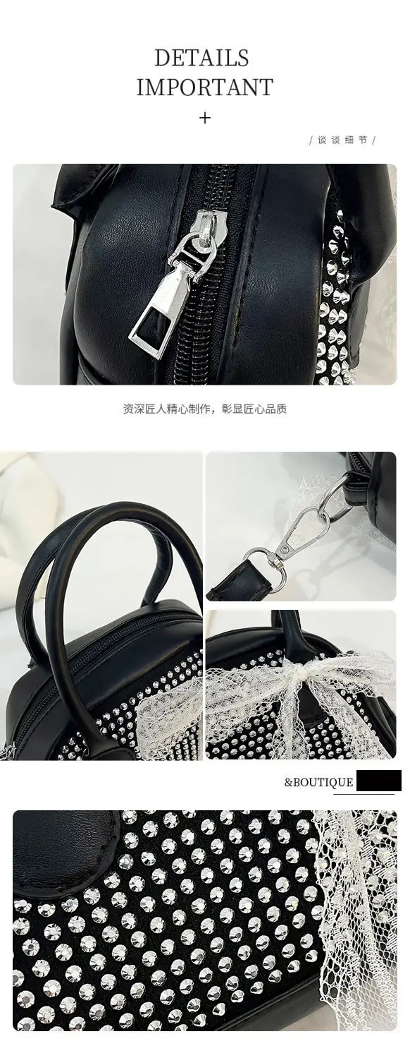 2025 New Silk Scarf Shell Handbag Large Capacity Bright Diamond Armpit Bag Diagonal Shoulder Bag for Women — feature 5