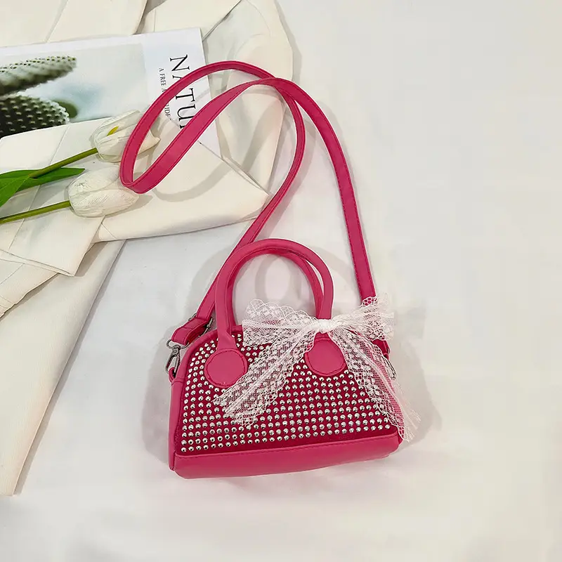 2025 New Silk Scarf Shell Handbag Large Capacity Bright Diamond Armpit Bag Diagonal Shoulder Bag for Women