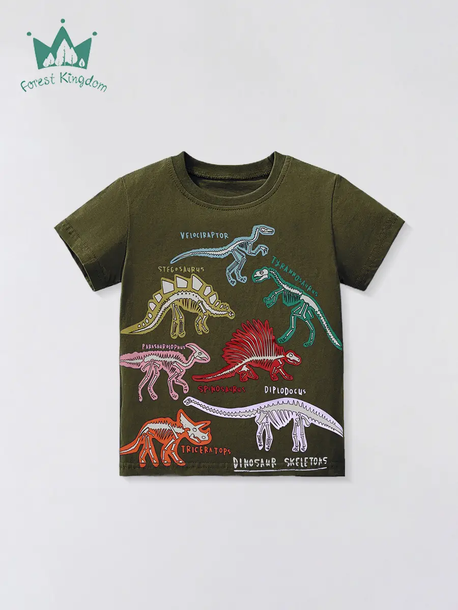 2025 Dino Print Short Sleeve T-Shirt for Boys - Image 2