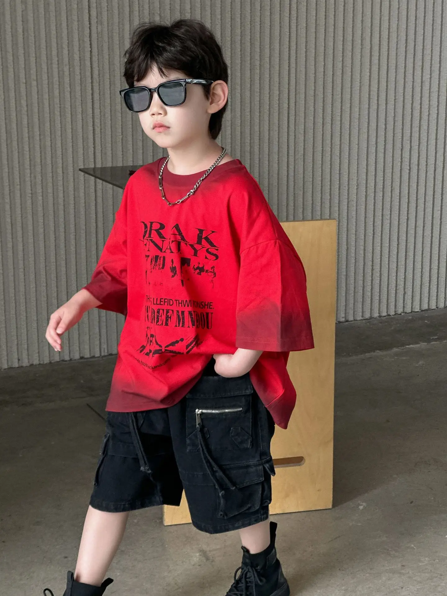 Kids Red Graphic T-Shirt Boys 2025 Casual Wear - Image 4