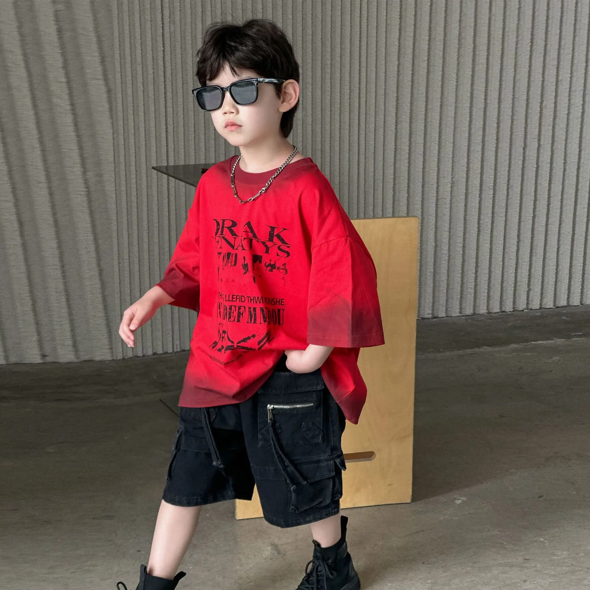 Kids Red Graphic T-Shirt Boys 2025 Casual Wear — feature 12