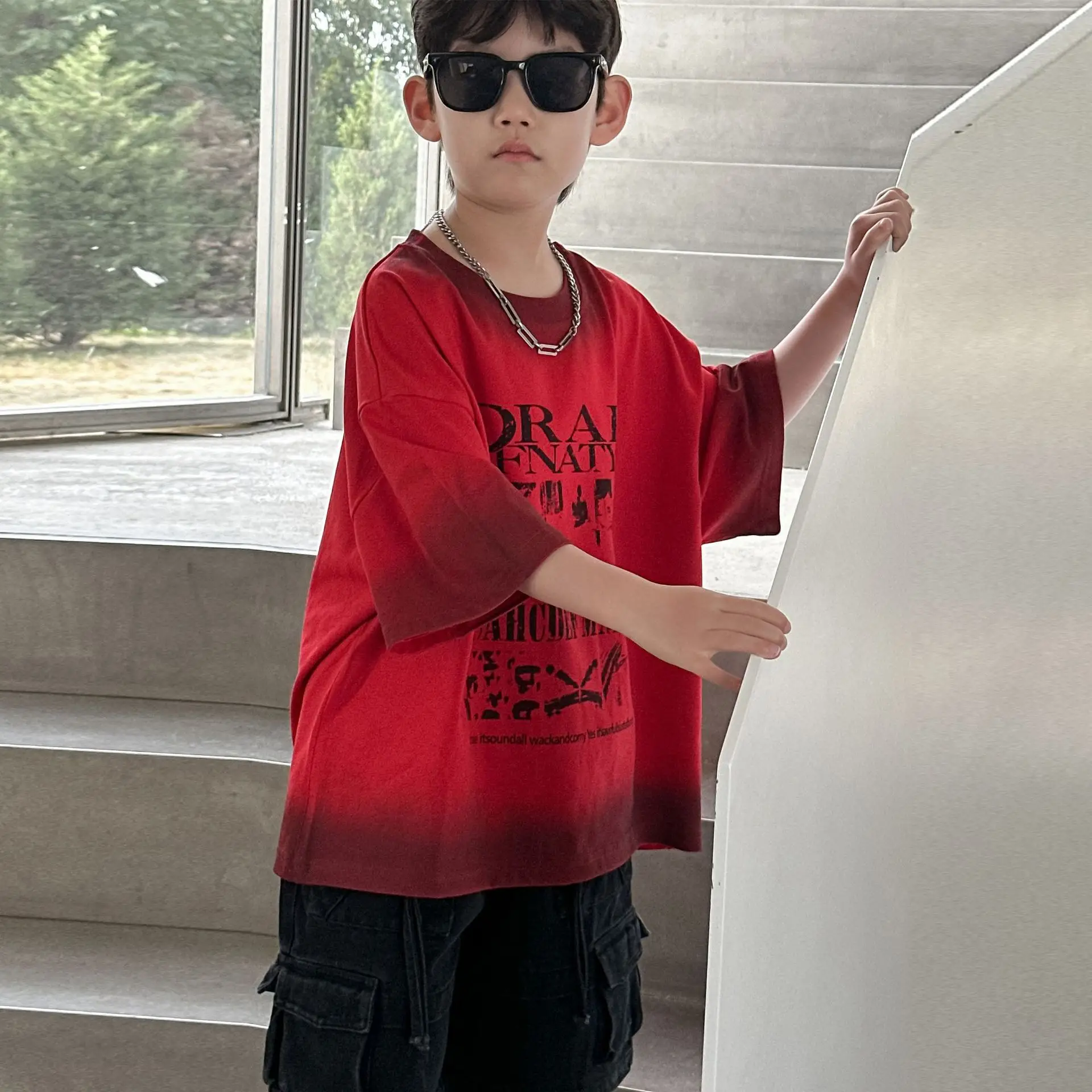 Kids Red Graphic T-Shirt Boys 2025 Casual Wear — feature 13