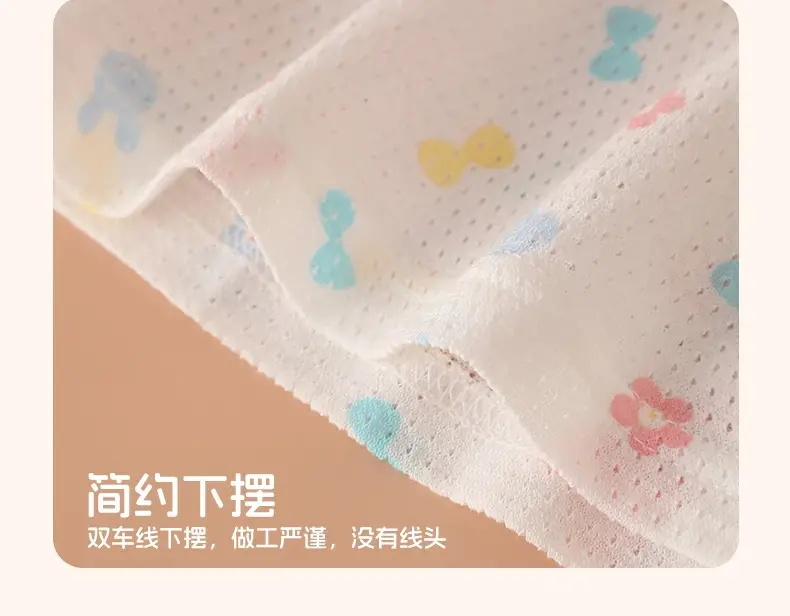 100% Pure Cotton Girls Flying Sleeve Nightdress Summer dress Thin Flip Sleeve Home Skirt Baby Girl dress — feature 11