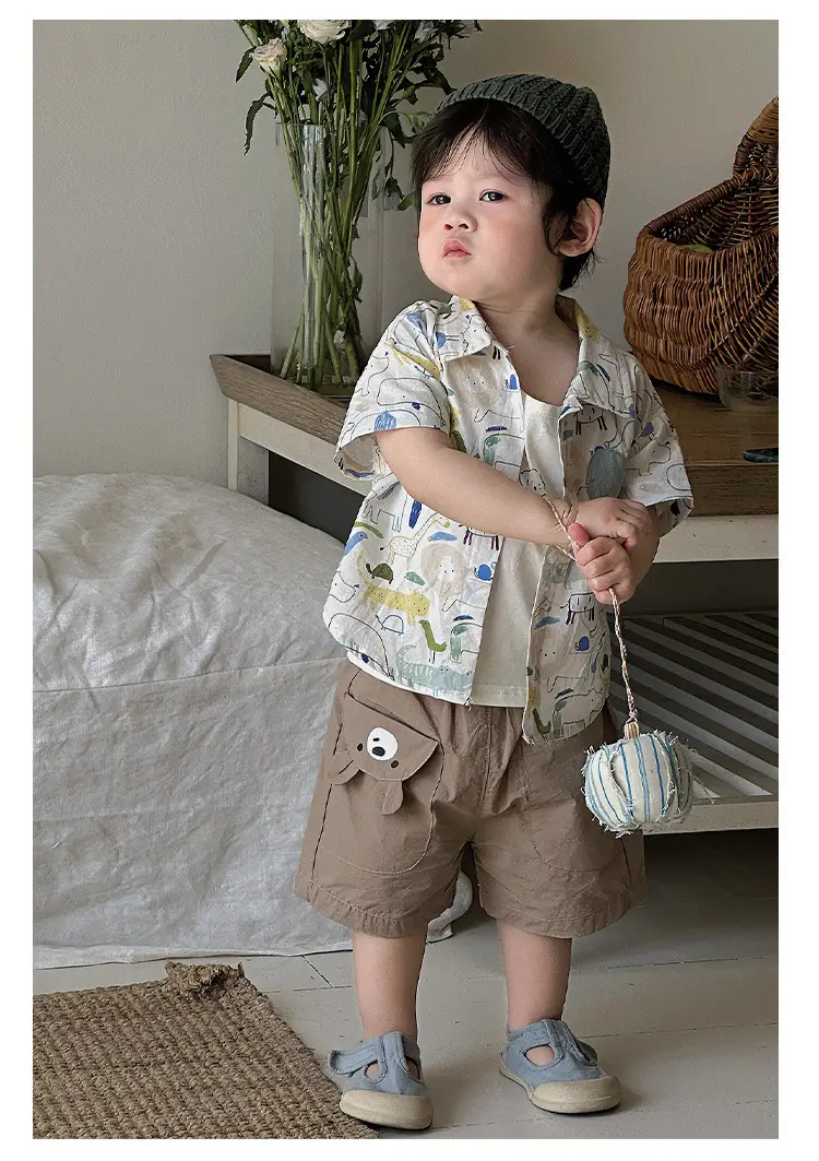 Boys' 2026 Summer Thin T-Shirt Set with Cardigan Top — feature 13