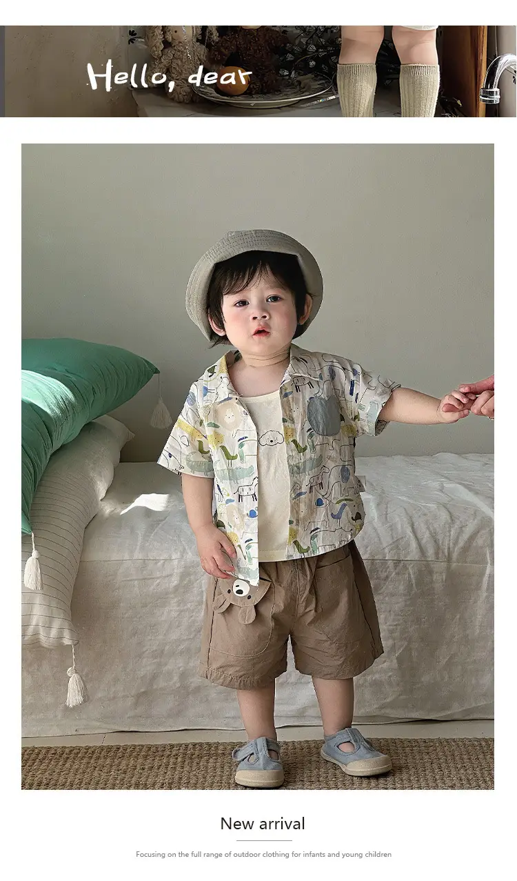 Boys' 2026 Summer Thin T-Shirt Set with Cardigan Top — feature 4