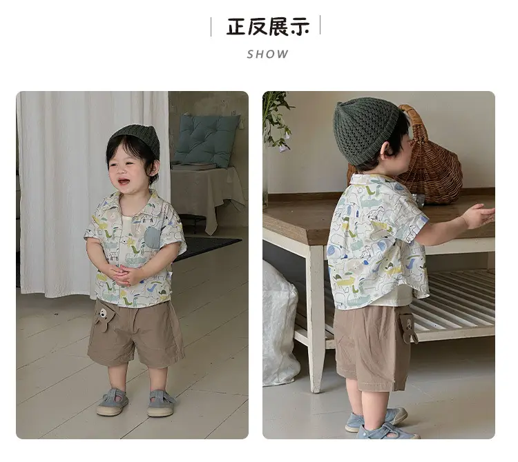 Boys' 2026 Summer Thin T-Shirt Set with Cardigan Top — feature 5