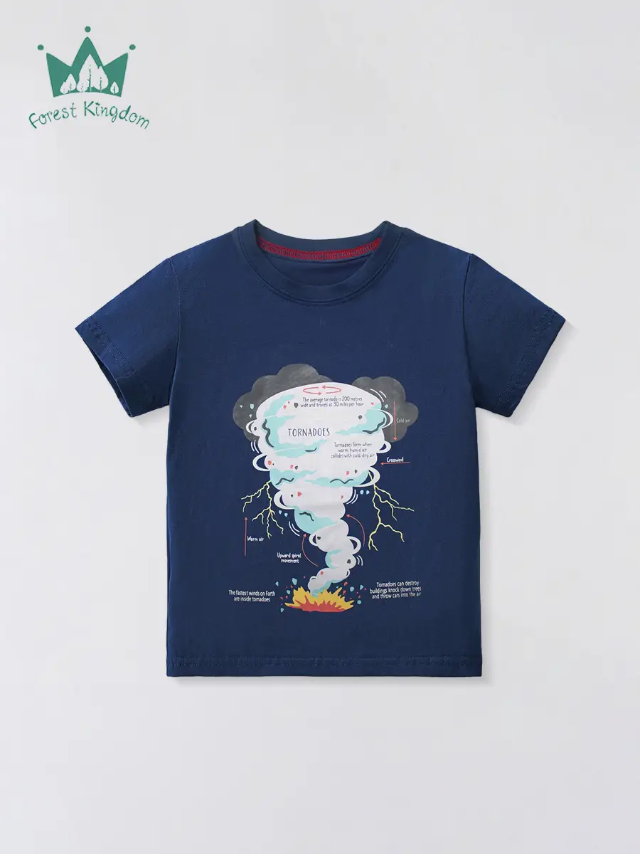 2025 Kids T-Shirt Cartoon Tornado Short Sleeve Boys - Image 2