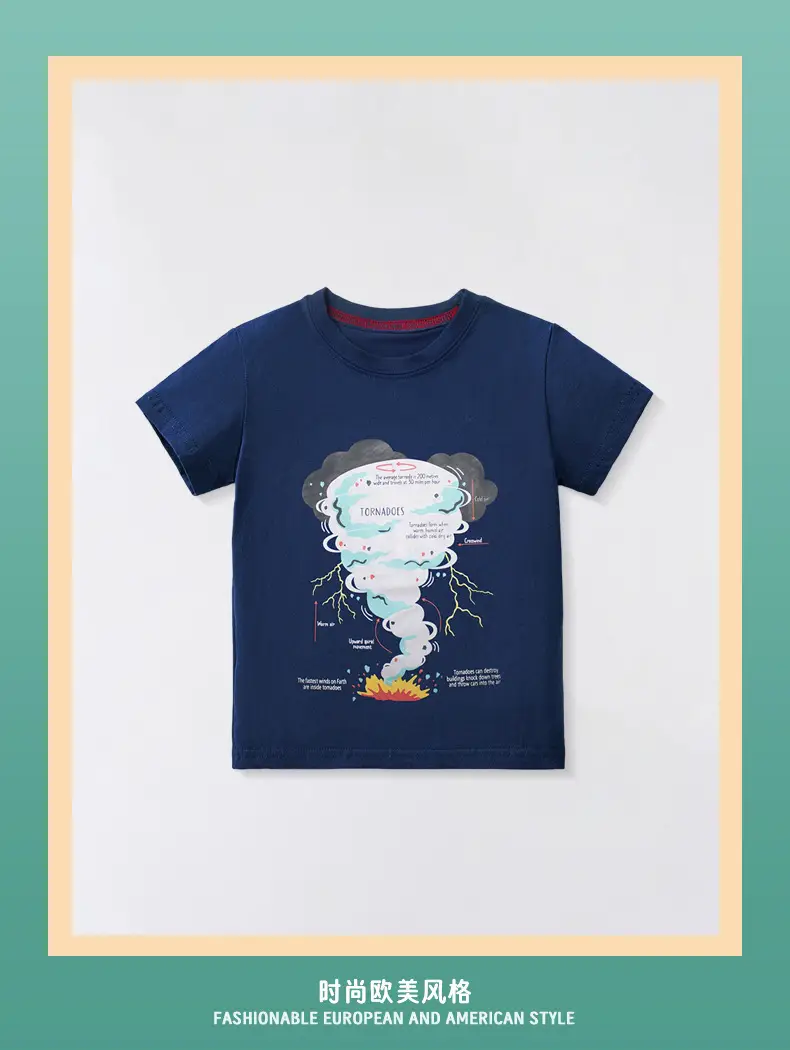 2025 Kids T-Shirt Cartoon Tornado Short Sleeve Boys — feature 2