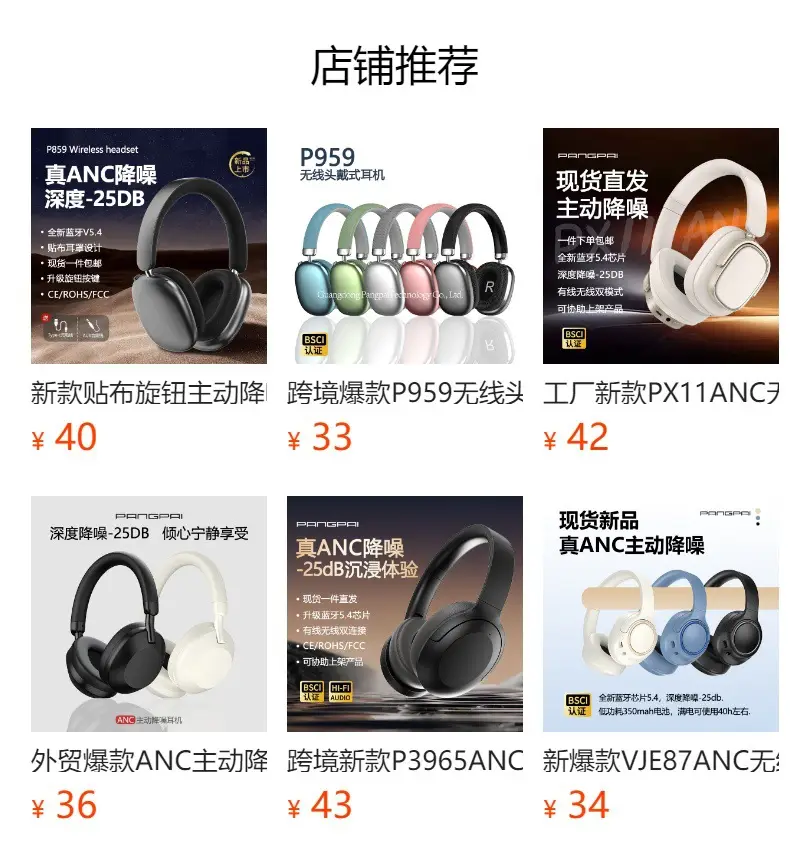 ANC Over-Ear Bluetooth Headphones with 25dB Noise Cancellation β feature 2