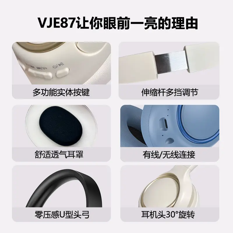Vje87 Bluetooth Headset ANC Active Noise Cancellation - Image 5